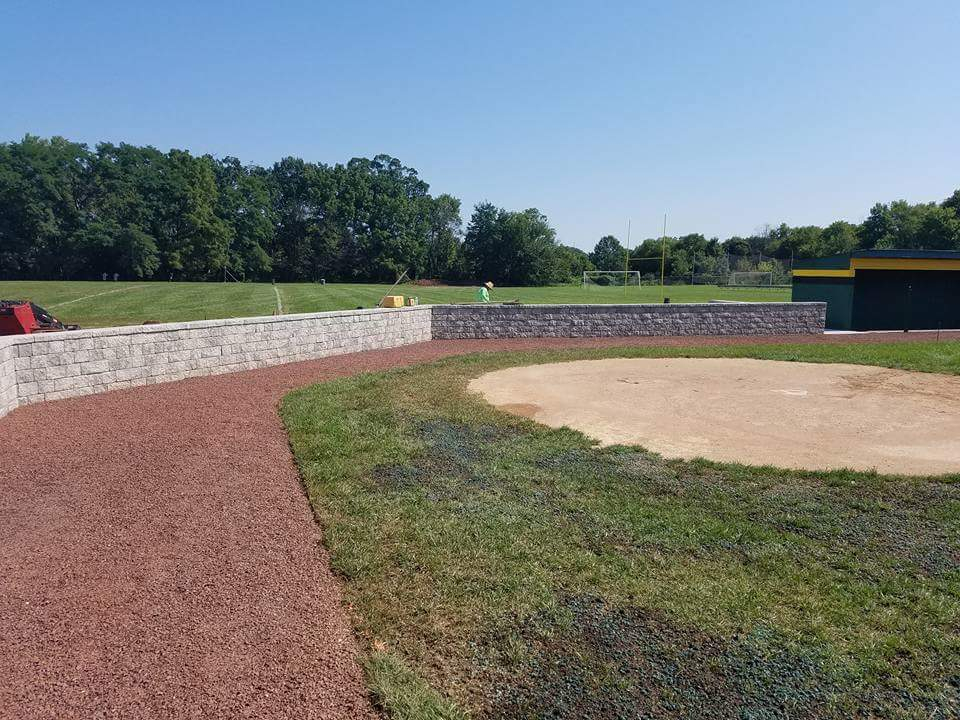 High school baseball game action