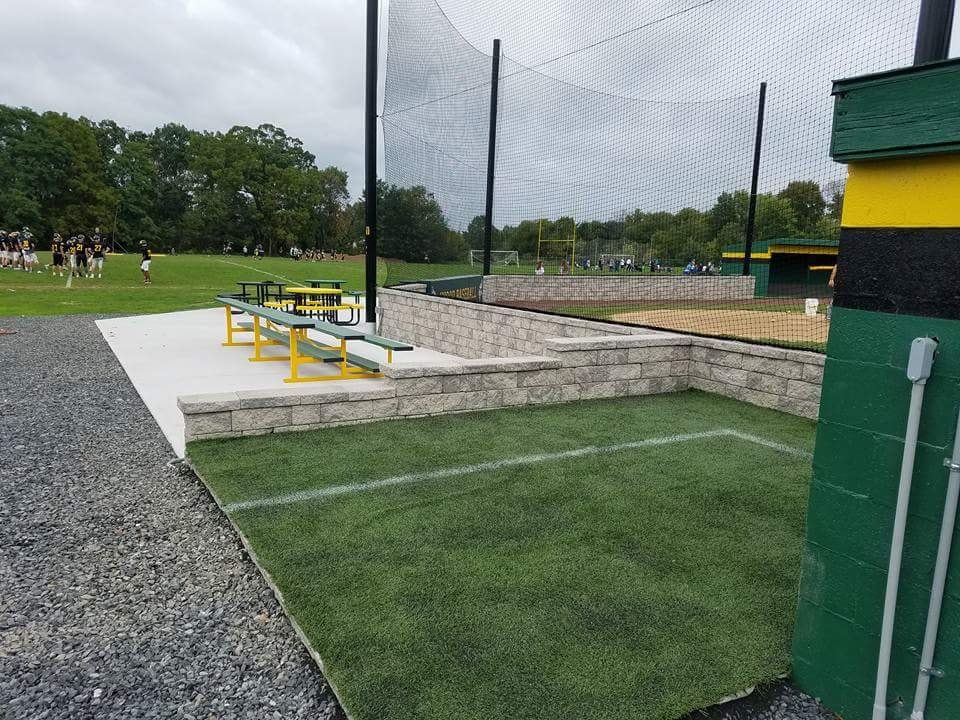 Vikings Field spectator area with bleachers and field view